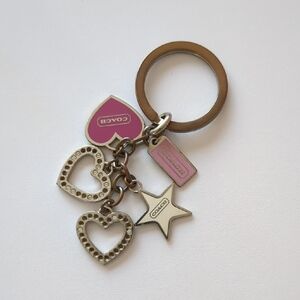 Coach Pink and Silver Key & Card Holder